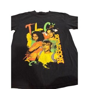 TLC No Scrubs Graphic T-Shirt Black Vintage Style 90s R&B Band Tee